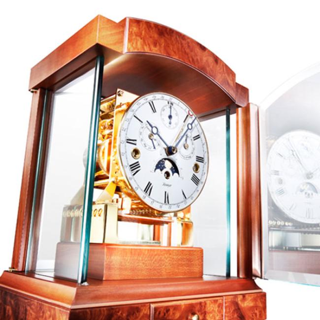 Kieninger mantel clock cherry mulitfunctional dial triple chime on 8-rod-gong 1242-41-02