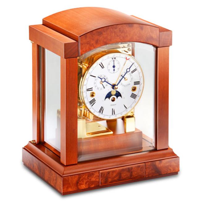 Kieninger mantel clock cherry mulitfunctional dial triple chime on 8-rod-gong 1242-41-02