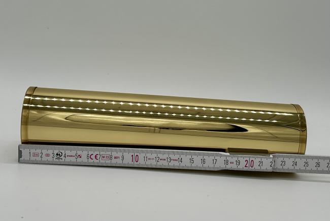 Weight shell 60x245mm w. lid Diamond-plated brass