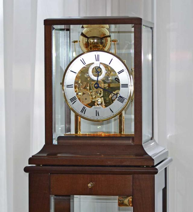 Kieninger Showcase Clock for Collectors' Items in Walnut