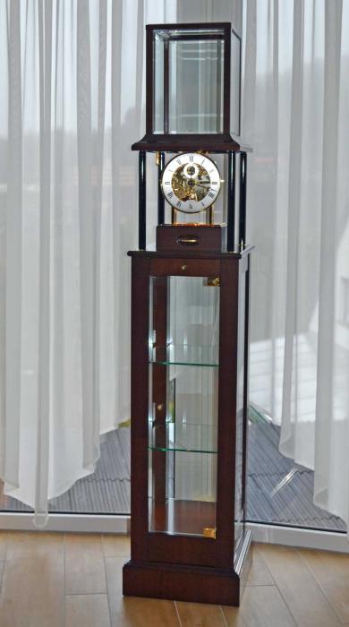 Kieninger Showcase Clock for Collectors' Items in Walnut